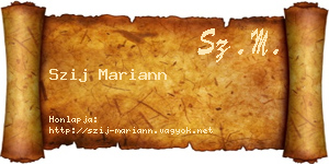 Szij Mariann névjegykártya